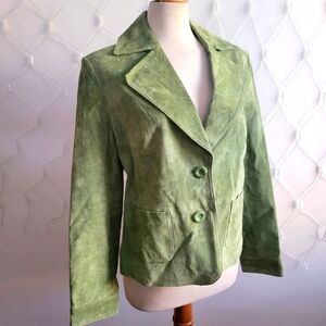 Retro Suede Jacket By Mossimo • Jade Green • Tagged Large